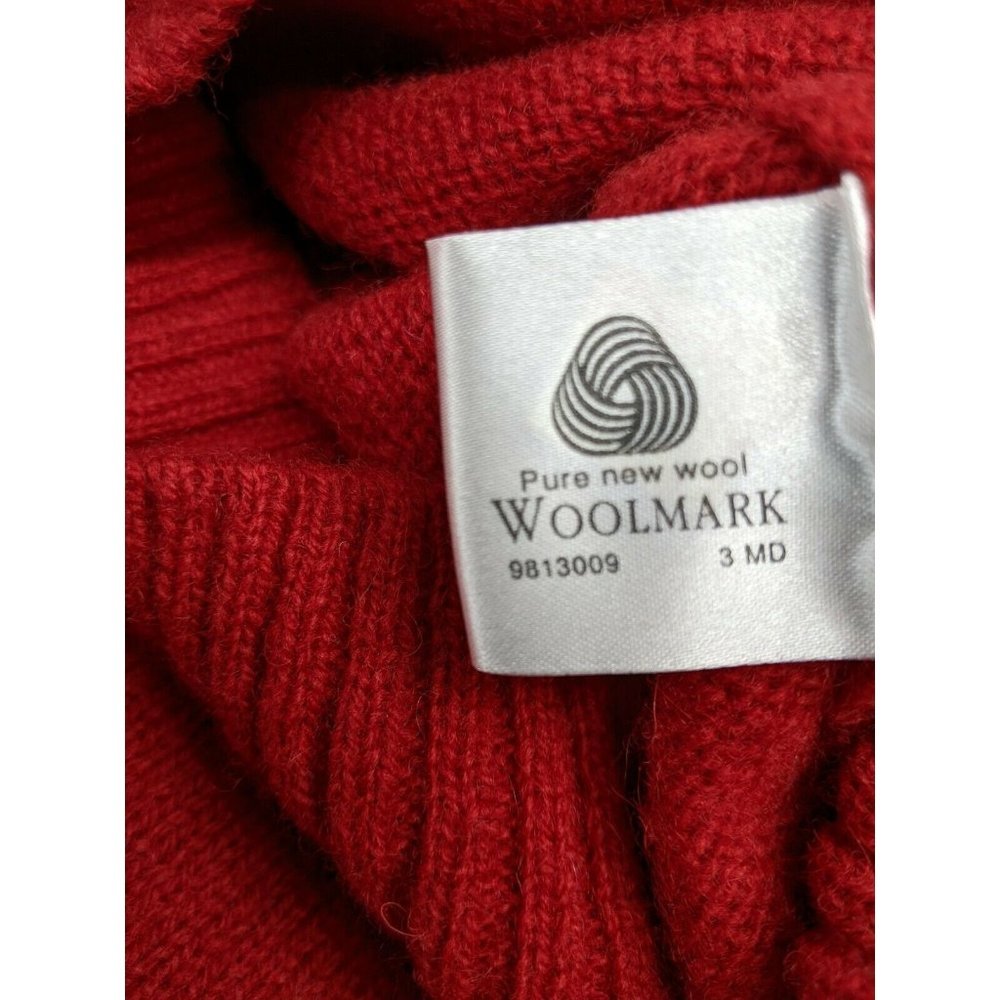 NEW VTG Antartex 100% Pure New Wool Small Sweater Red Crew Knit - Picture 5 of 8